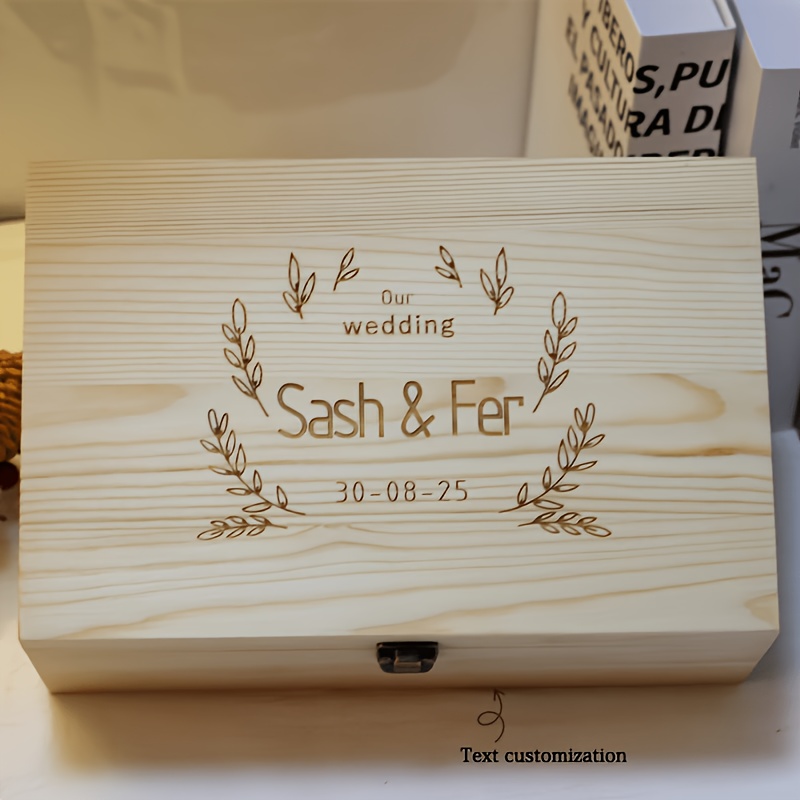 Personalized Laser-Engraved Wooden Keepsake Box